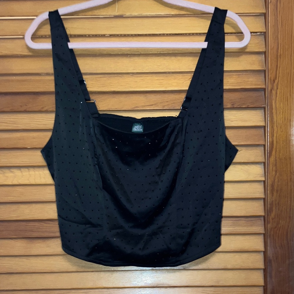 Wild Fable Black Sleeveless Crop Top